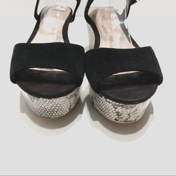 ANDRE ANIMAL PRINT SUEDE PLATFORM SANDALS - Picture 15 of 16